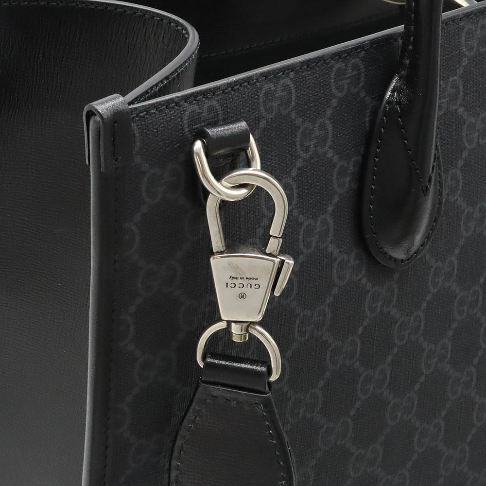 Gucci Medium Black Interlocking Tote Leather Gray… - image 6